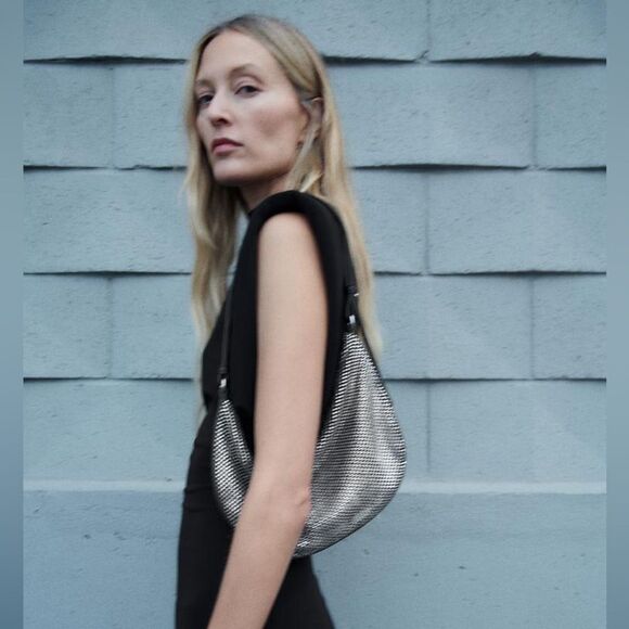 ZARA SPARKLY SHOULDER BAG - Picture 2 of 11